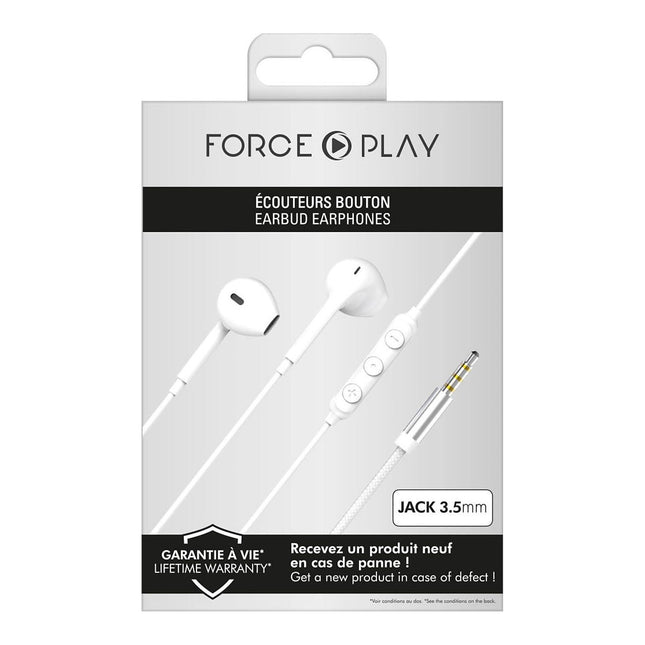 Kit piéton FORCE PLAY Kit piétons bouton jack 3.5mm blanc