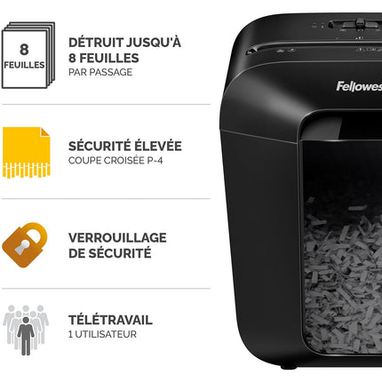 Destructeur FELLOWES MICROSHRED LX45 NOIR