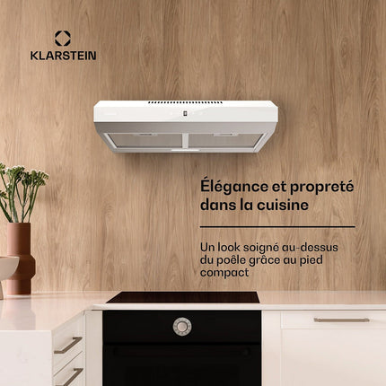 Hotte casquette KLARSTEIN ContempoNeo 60cm encastrée 175m³/h blanc