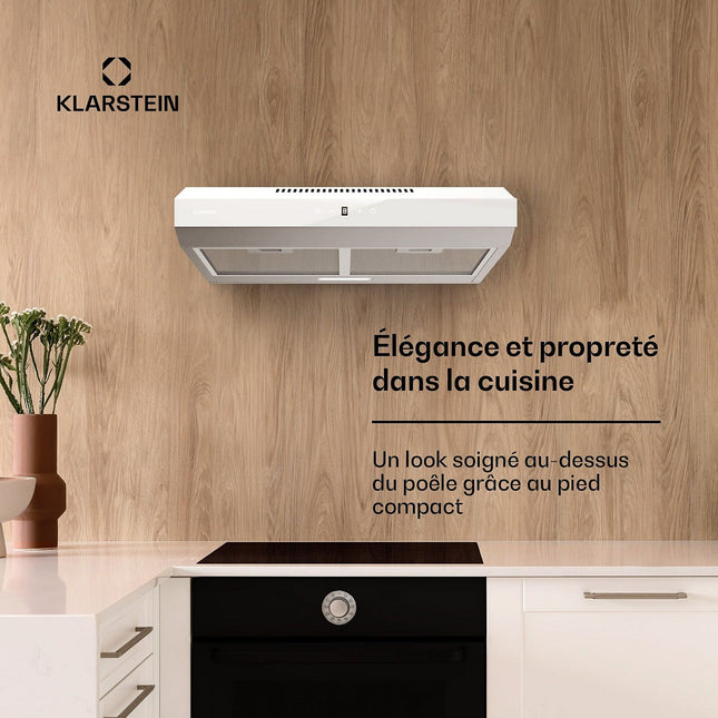 Hotte casquette KLARSTEIN ContempoNeo 60cm encastrée 175m³/h blanc