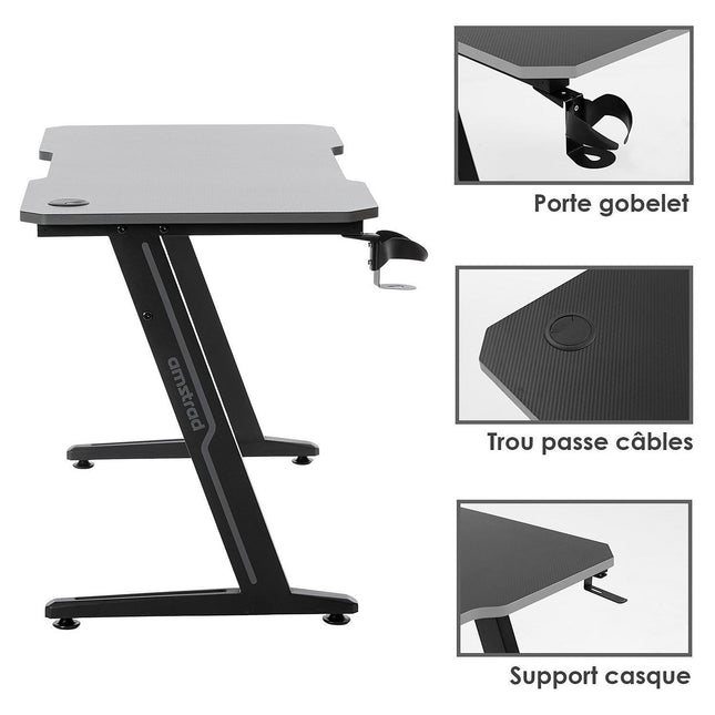 Bureau gamer AMSTRAD DESK120Z-GREY
