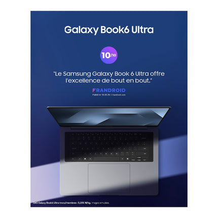 Ordinateur portable SAMSUNG Galaxy Book6 Ultra AI 16" Tactile - Intel Core Ultra 7 - Nvidia RTX 5070 - 32 Go RAM - SSD 1 To