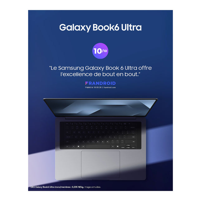 Ordinateur portable SAMSUNG Galaxy Book6 Ultra AI 16" Tactile - Intel Core Ultra 7 - Nvidia RTX 5070 - 32 Go RAM - SSD 1 To