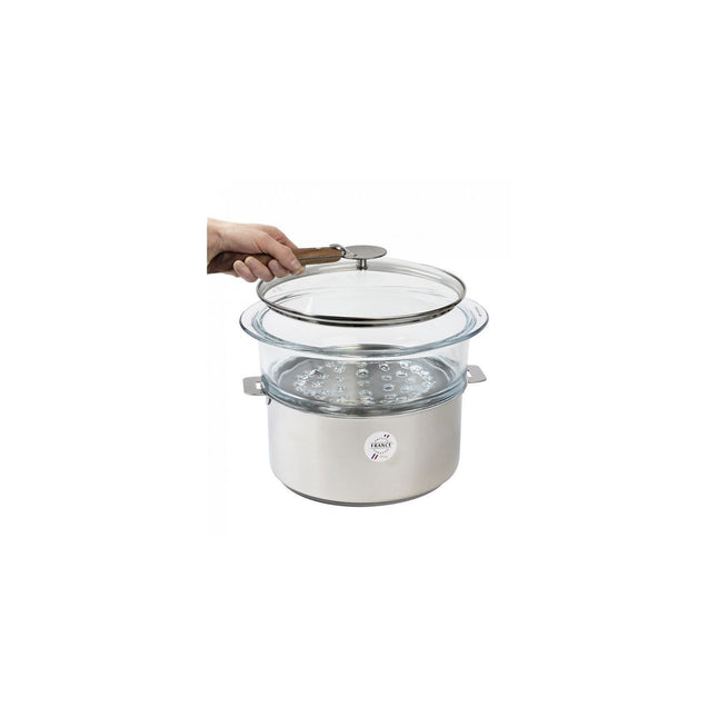 Cuiseur vapeur CRISTEL verre 20 cm avec couvercle