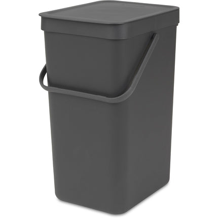 Poubelle de cuisine manuelle BRABANTIA Waste Bin Sort & Go 16L Grey