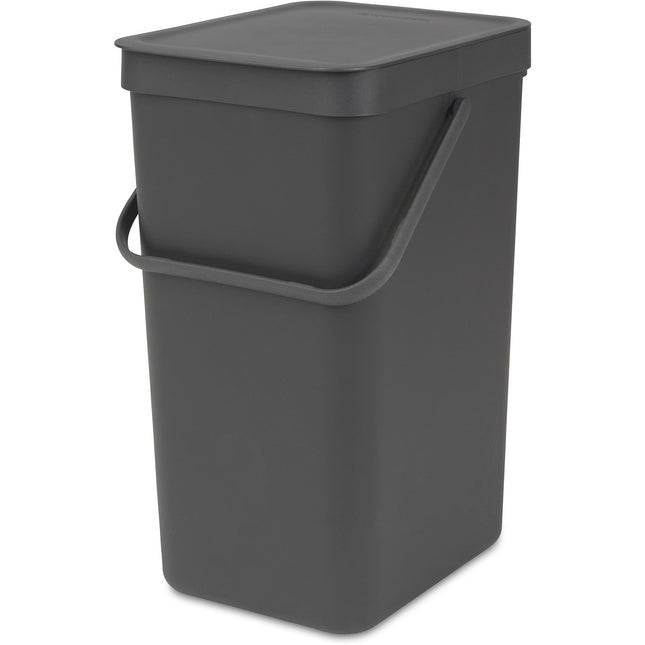 Poubelle de cuisine manuelle BRABANTIA Waste Bin Sort & Go 16L Grey