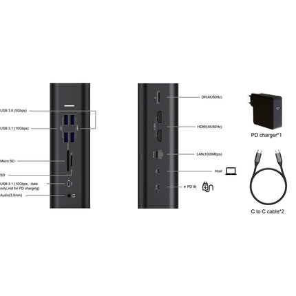 Station d'accueil ADEQWAT USB-C 14 en 1