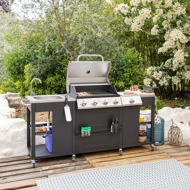 Barbecue gaz HAPPY GARDEN Cuisine d'extérieur TEXAS - 4+1 brûleurs