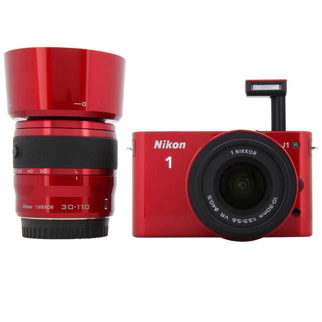 Appareil photo Hybride NIKON 1 J1 rouge + 10-30mm Reconditionné