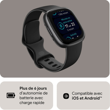 Montre santé FITBIT Versa 4 Aluminium Graphite et
