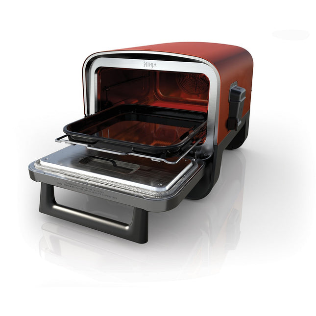Four à pizza électrique NINJA Woodfire OO101EU orange inox, 1 pizza 30 cm, préchauffage 15 min, jusqu'à 370°C
