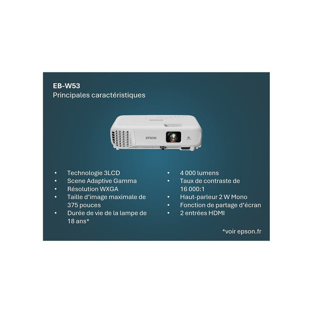Vidéoprojecteur portable EPSON EB-W53