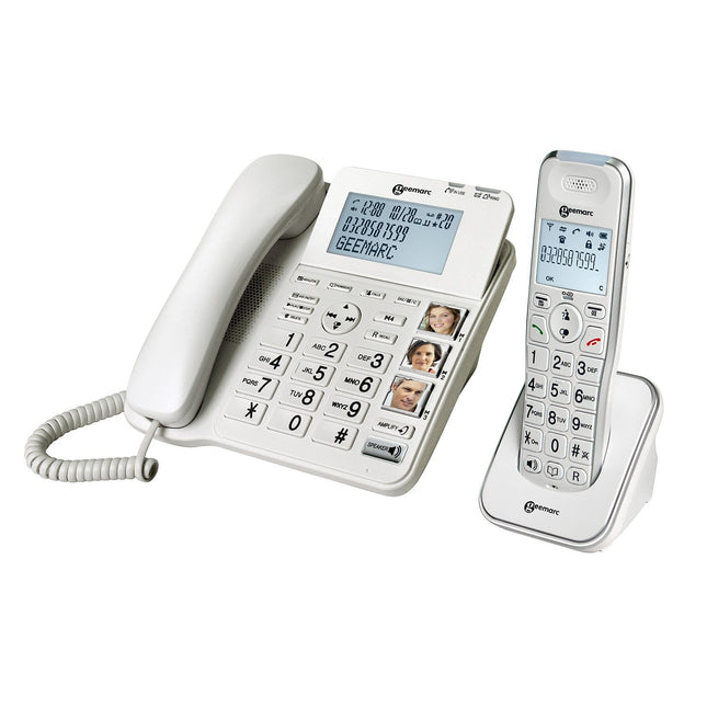 Téléphone filaire GEEMARC Amplidect Combi 295 Blanc