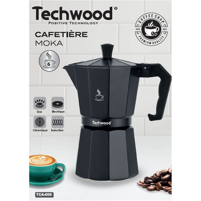 Cafetière italienne TECHWOOD Cafetière Moka Traditionnelle en Alumini