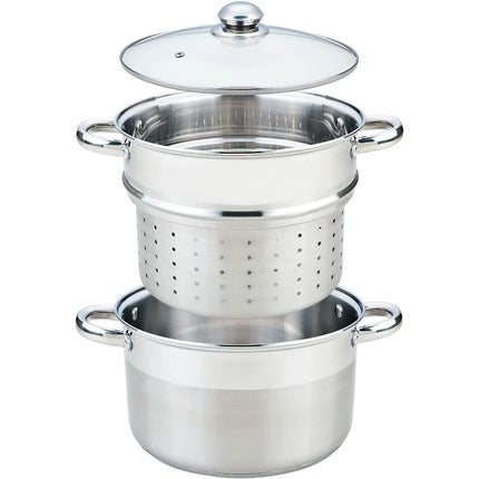 Cuit pâtes ESSENTIELB Vapeur Inox diam 24 cm avec panier
