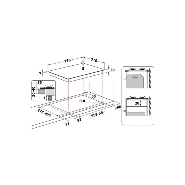 Plaque gaz HOTPOINT PCN751T/IX/HA