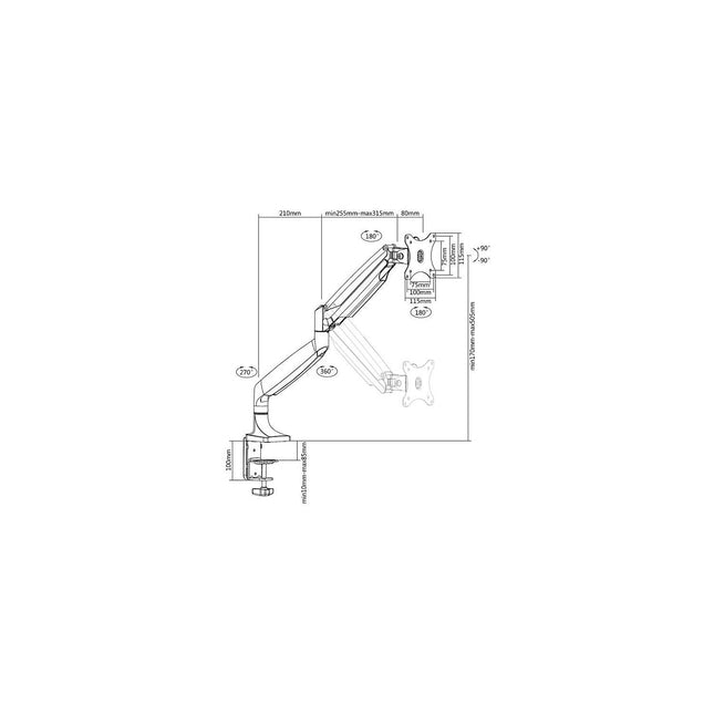 Support écran PC KIMEX Full Motion 1 ecran PC 13 a 32''
