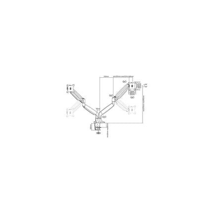 Support écran PC KIMEX Full Motion 2 écrans PC 13 à 32''