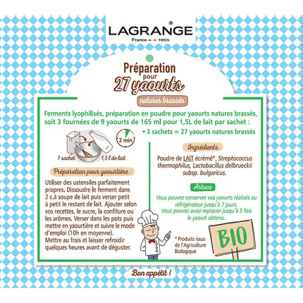 Ferment lactique LAGRANGE BIO arome