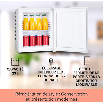 Mini réfrigérateur KLARSTEIN Happy Hour 26L 5-15°C 23 dB LED blanc
