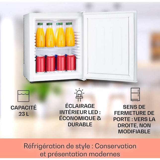 Mini réfrigérateur KLARSTEIN Happy Hour 26L 5-15°C 23 dB LED blanc