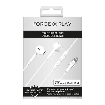 Kit piéton FORCE PLAY Kit piétons bouton lightning MFI blanc