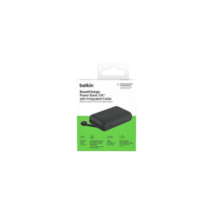 Batterie externe BELKIN 10000 mAh avec cable USB-C intégre noir