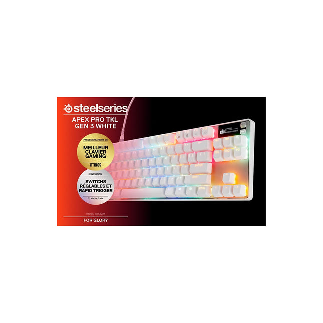 Clavier gamer STEELSERIES Apex Pro TKL Gen 3 FR Blanc
