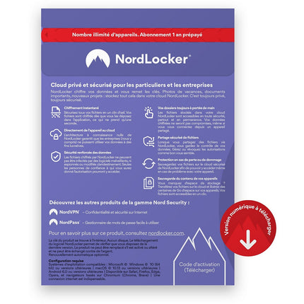ESD NORDVPN Nord Locker 1 an d'abonnement 2To