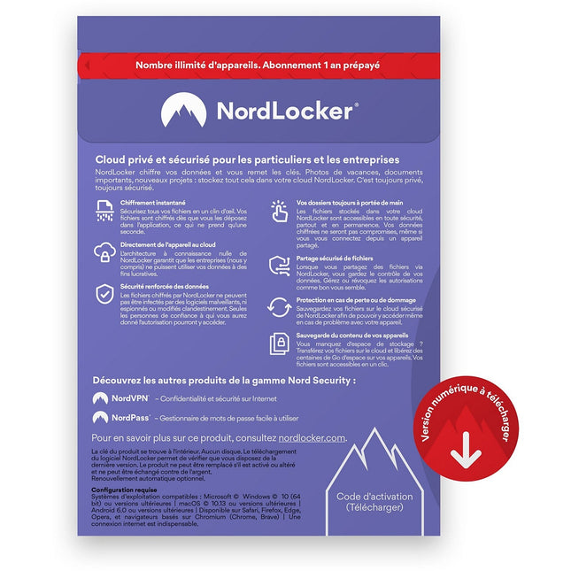 ESD NORDVPN Nord Locker 1 an d'abonnement 2To