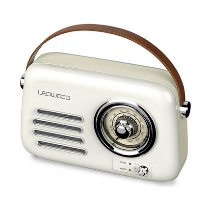 Radio FM LEDWOOD ALMA Blanc Rétro FM Bluetooth USB