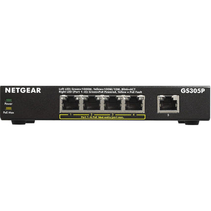 Switch ethernet NETGEAR G305Pv2 5 ports Gigabit avec 4 port PoE+