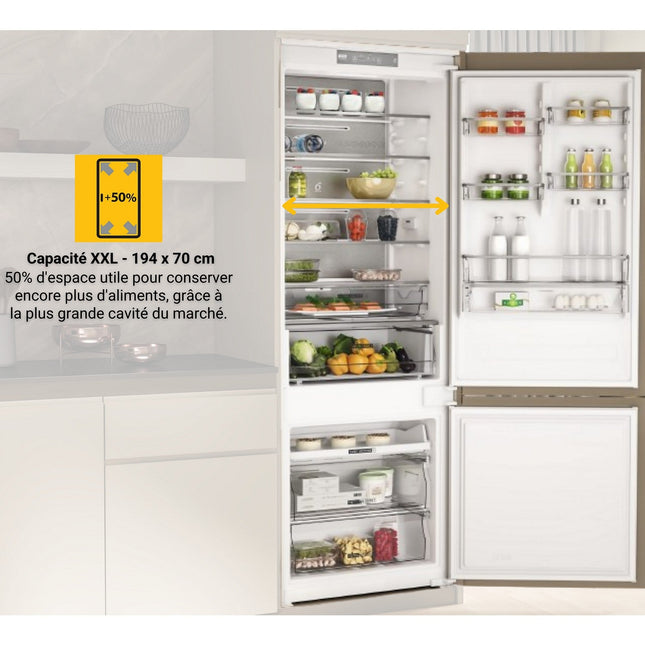 Réfrigérateur combiné encastrable WHIRLPOOL WHSP70T121 Supreme Silence 70cm