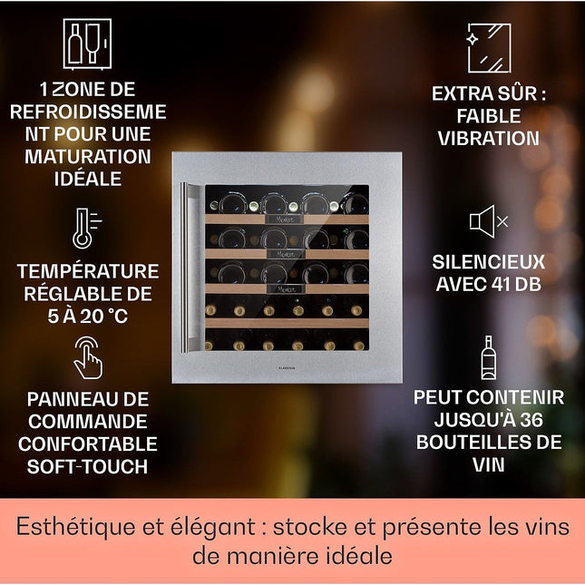 Cave à vin de service KLARSTEIN Vinsider 36 Uno - Argent