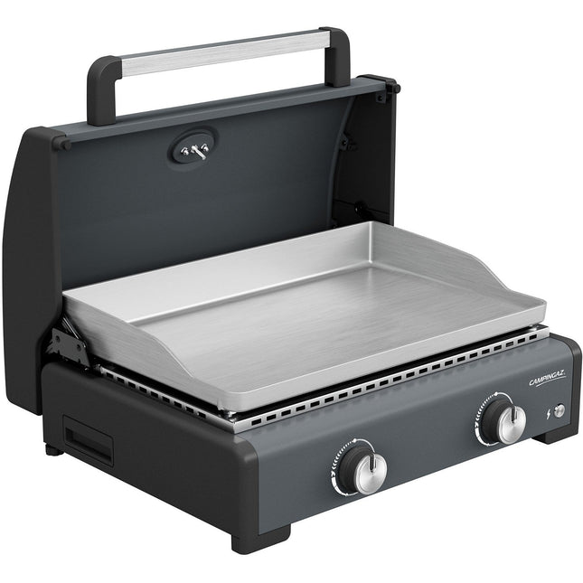Plancha gaz CAMPINGAZ SIGMA 2 PRO 2 brûlreurs avec couvercle de cuisson à poser , 58x36 cm