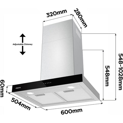 Hotte décorative murale CIARRA CBCS6102