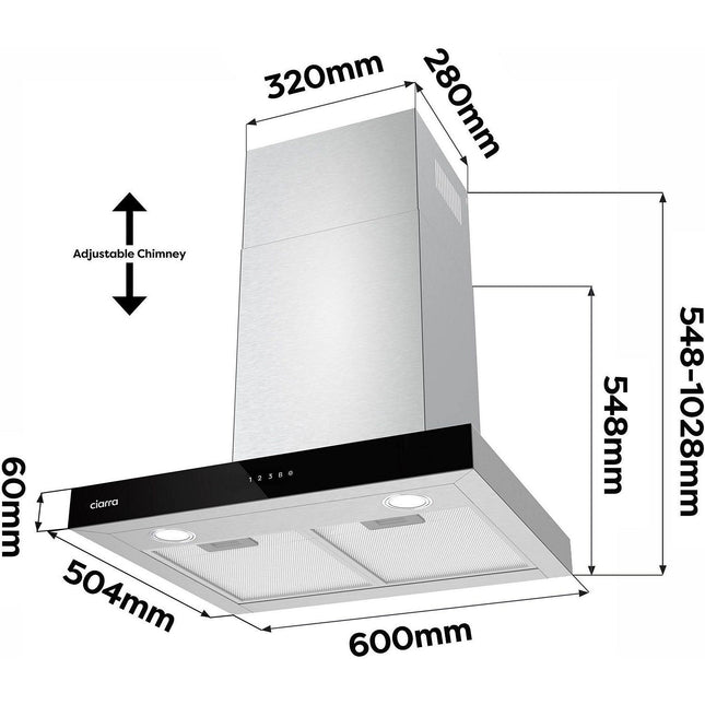 Hotte décorative murale CIARRA CBCS6102