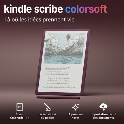 Bloc-notes numérique AMAZON Kindle Scribe Colorsoft 64go 2026 figue