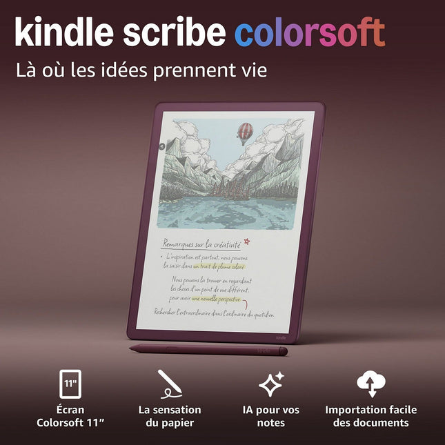 Bloc-notes numérique AMAZON Kindle Scribe Colorsoft 64go 2026 figue