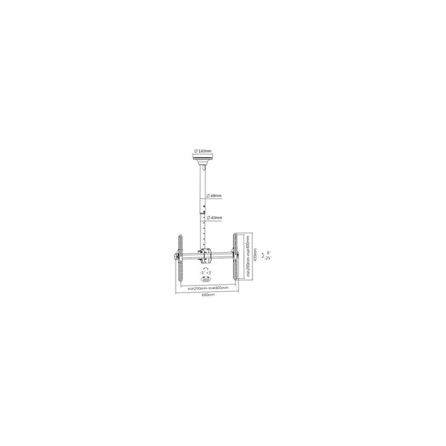 Support mural TV KIMEX Ecran 37 à 70'' Hauteur 106 à 156 cm