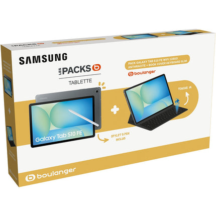 Tablette Android SAMSUNG Pack Galaxy Tab S10 FE 128Go avec Galaxy IA + BookCover Keyboard Slim + S Pen inclus