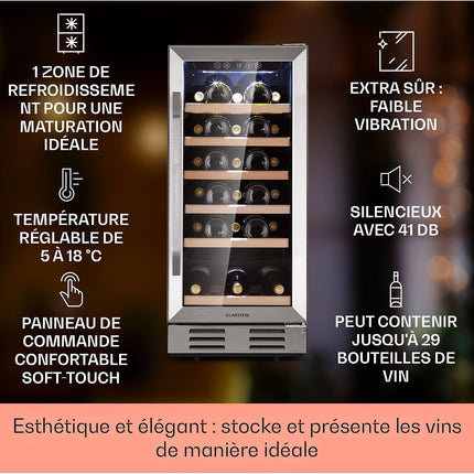 Cave à vin de service KLARSTEIN Vinovilla 29 encastrable 29 bouteilles