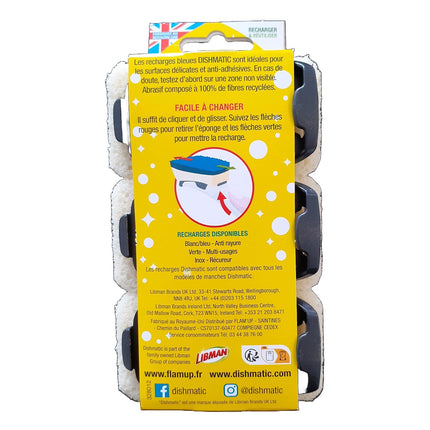 Eponge DISHMATIC eponges anti-rayures bleu x3