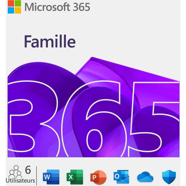 Logiciel de bureautique MICROSOFT 365 Famille 12 mois 2025