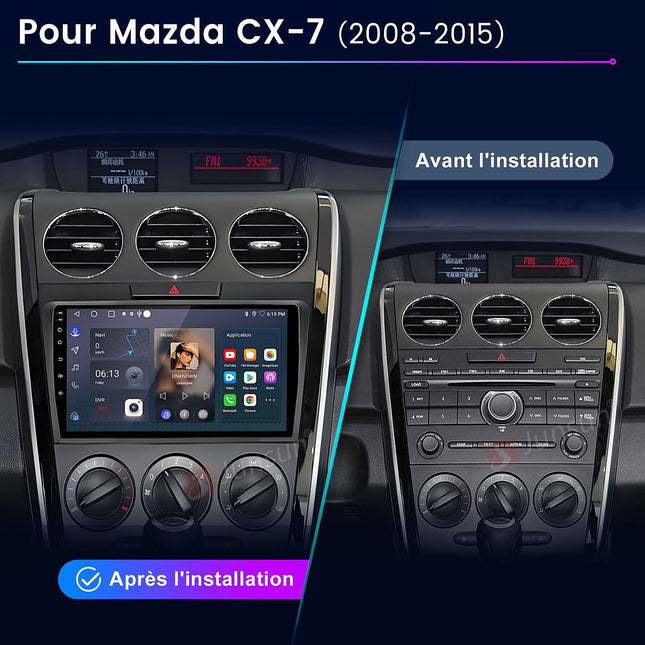 Autoradio connecté JUNSUN pour Mazda CX-7 2008-2015 6+128G Carplay
