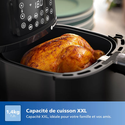 Airfryer PHILIPS HD9280/70 Friteuse sans huile connectée Noir, Série 5000 XL 6.2L