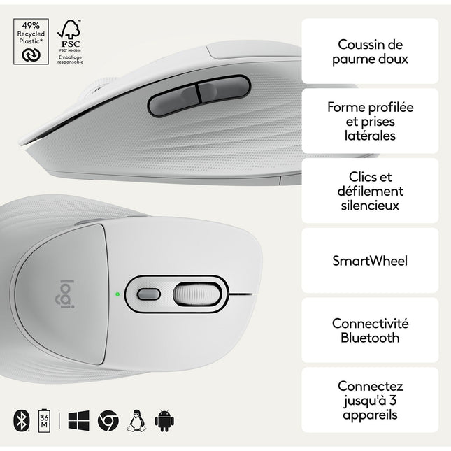 Souris sans fil LOGITECH M850 L OFFWHITE