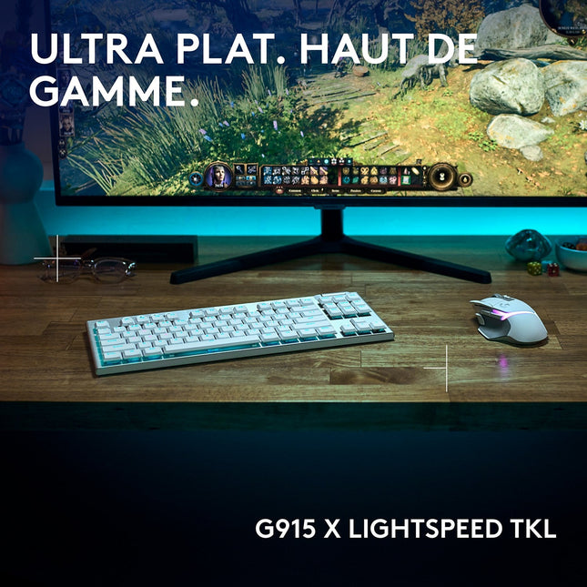 Clavier gamer sans fil LOGITECH G915 X Lightspeed TKL Tactile Blanc
