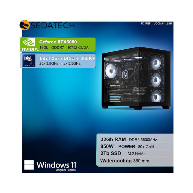 PC Gamer SEDATECH Intel Core Ultra 7 265KF, RTX5080, Win 1
