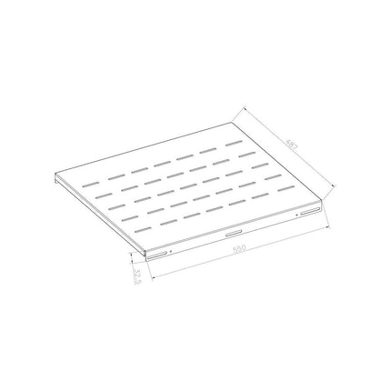 Accessoire rack KIMEX Etagère pour rack / baie 19", 550mm